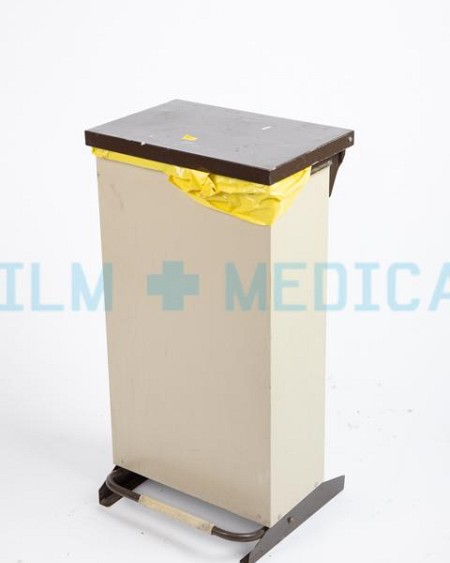 Hospital Waste Bin Beige and Brown